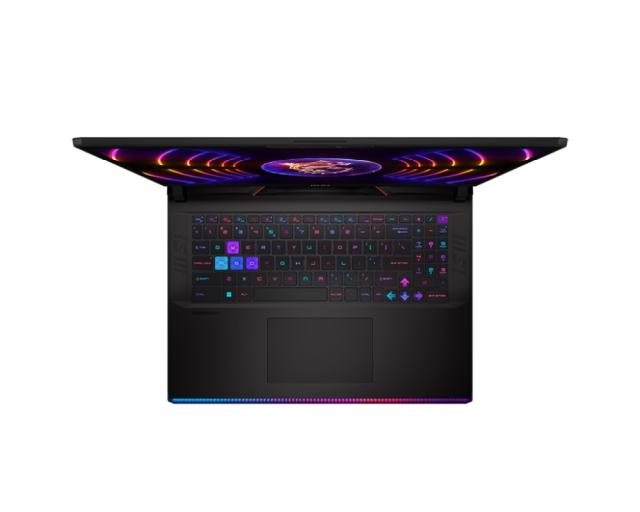 Лаптоп MSI Raider GE78 HX 13VH, RTX 4080, GDDR6 12GB, 17" 16:10 QHD+(2560x1600), 240Hz, IPS-level, i9-13950HX (24C/32T), DDR5 64GB 5600 (32GBx2), 2TB NVMe PCIe Gen4x4 SSD, 99 key per-key RGB 1.5mm, FHDCAM, 2Y, 4-Cell 99 Whr, Win 11 Home, 3.1 kg