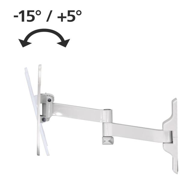 Стенна стойка за TV HAMA, Регулируема, До 19"-46", 25 кг, Бяла