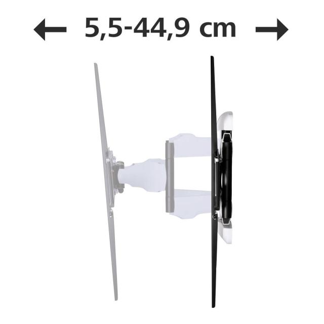 Стенна стойка за TV HAMA, Регулируема, 46"-90", 75 кг, Черен/Бял