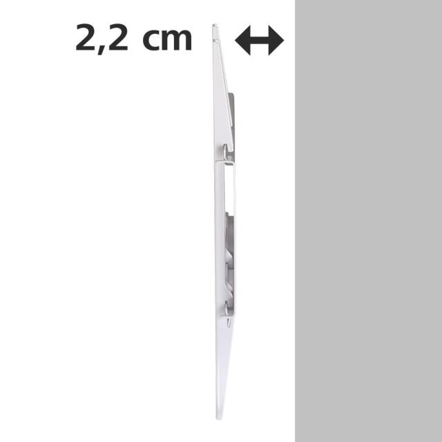 Стенна стойка за TV HAMA Ultraslim, Фиксирана, 37", 25 кг, 3 звезди, Бял