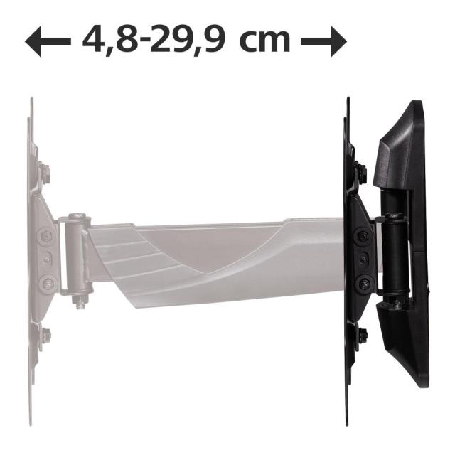 Стенна стойка за TV HAMA, Регулируема, 19"-48", 35 кг, 3 звезди, Черна