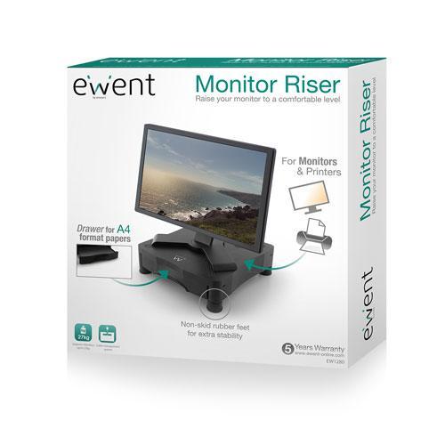 Стойка за монитор Ewent EW1280, за бюро, 27 кг, Черна