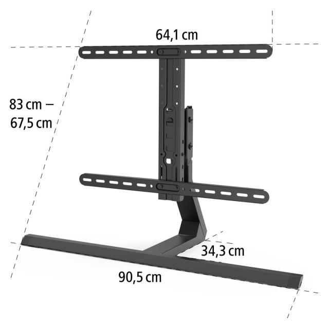Стойка за TV HAMA Design, Регулируема, До 165 cm (65"), 40 кг, Черен