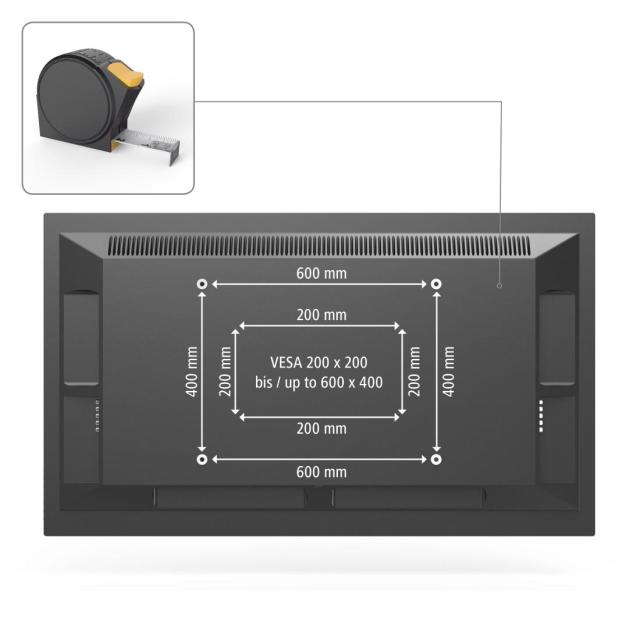 Стойка за TV HAMA Design, Регулируема, До 165 cm (65"), 40 кг, Черен