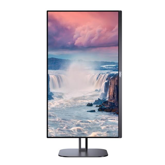 Монитор AOC 24V5C/BK, 23.8" IPS WLED, 1920x1080@75Hz, 4ms GtG, 1ms MPRT, 300cd m/2, 1000:1, DCR 20M:1, FreeSync, FlickerFree, Low Blue Light, 3Wx2, Tilt, Height Adjust, Pivot, Swivel, HDMI, DP, USB hub