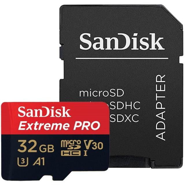 Карта памет Sandisk Extreme® Pro microSDHC Card, 32GB, SD Adapter, Class 10, A1, V30, UHS-I, U3, 100Mb/s