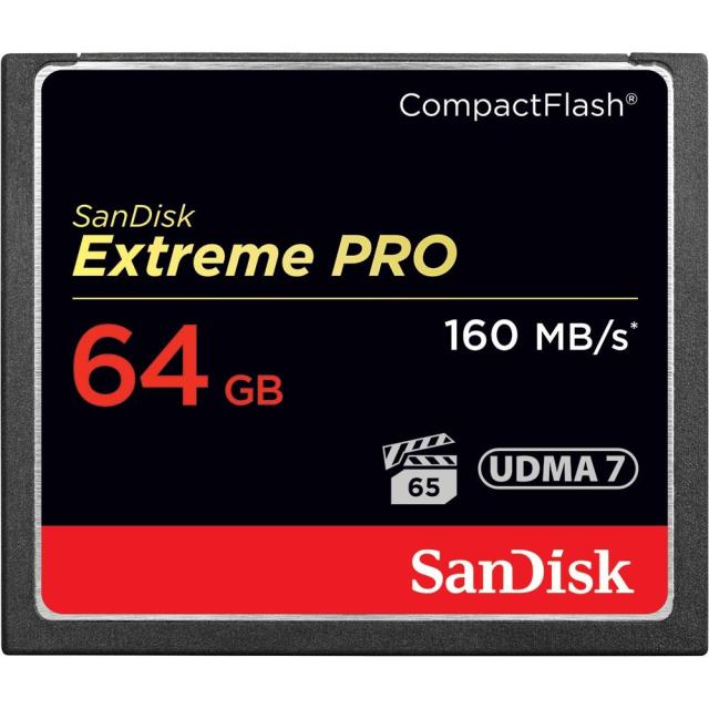 Карта памет SANDISK Extreme PRO, CompactFlash, 64GB, VPG 65, 160 Mb/s