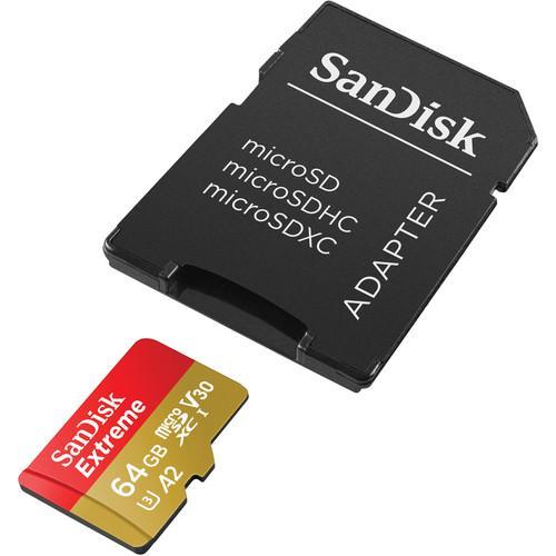 Карта памет SANDISK Extreme microSDXC, 64GB, 160MB/s, Class 10, UHS-1, SD Adapter