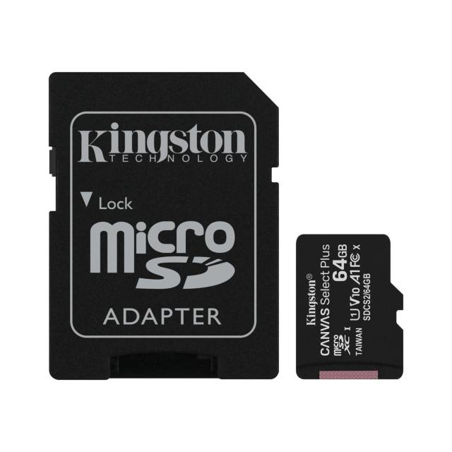 Карта памет Kingston Canvas Select Plus  microSDHC 64GB, Class 10 UHS-I