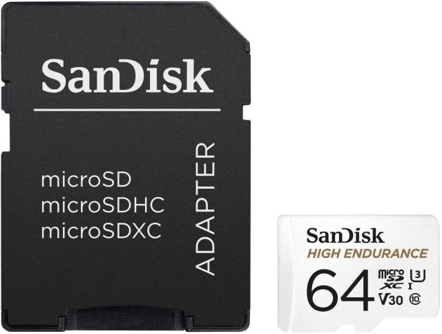 Карта памет SANDISK High Endurance micro SDHC UHS-I, A1, SD Адаптер, 64GB, Class 10, 100Mb/s