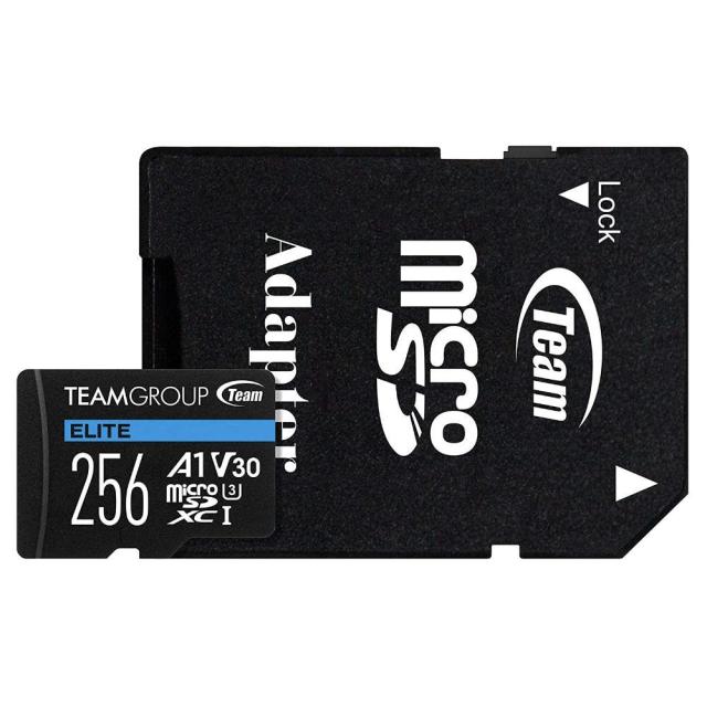 Карта памет Team Group A1 microSDXC 256GB, UHS-I Class 3, V30 + SD Адаптер