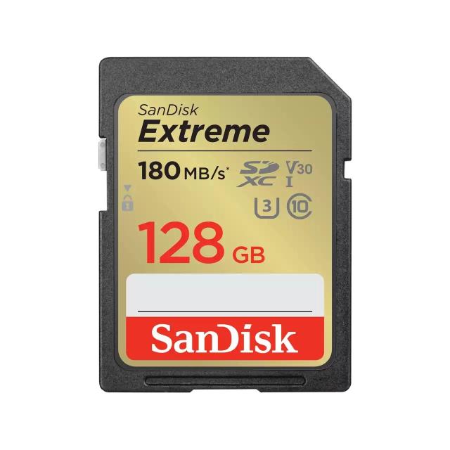 Карта памет SANDISK Extreme SDXC, 128GB, UHS-1,Class 10, U3, V30, 90 MB/s