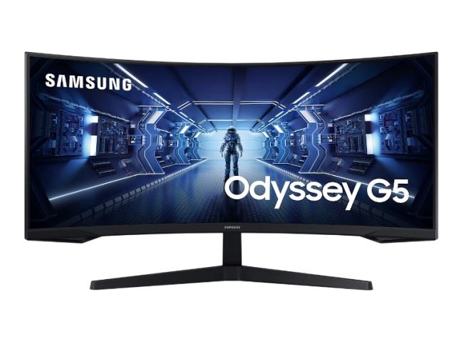 Монитор Samsung LC34G55T, 34" CURVED VA, 1000R, 165 Hz, 1 ms MPRT, 21:9, 3440 x 1440, HDR10, 250 cd/m2, 2500:1 Contrast, Mega DCR, Eye Saver, Flicker Free, FreeSync Premium, Black Equalizer, Low Input Lag, DP 1.4, HDMI 2.0, Headphone, 178°/178°, Blac