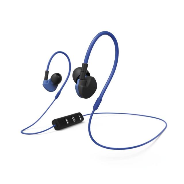 Слушалки, Hama Active BT 177096, In-Ear, Bluetooth, микрофон, тип "тапи", черни/сини
