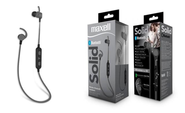 Слушалки Maxell BT100 SOLID, микрофон, Bluetooth, тип "тапи", Черни