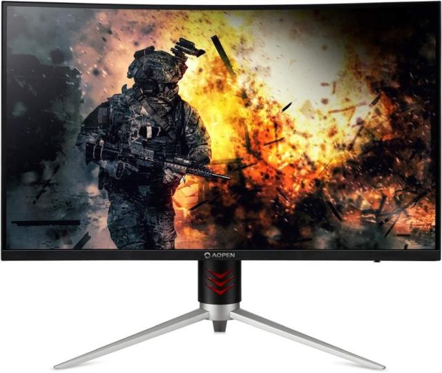 Монитор Aopen powered by Acer 27HC2URPbmiiphx, 27'' 16:9, VA LED QHD (2560x1440) 400nit, 1500R Curve, 4ms, FreeSync Premium, up to 165Hz, Zerfoframe, 100M:1 ACM, 250cd/m2, DVI, 2xHDMI, DP, 2x3W, Audio out, Height Adj., Tilt, VESA DisplayHDR 400, Blac
