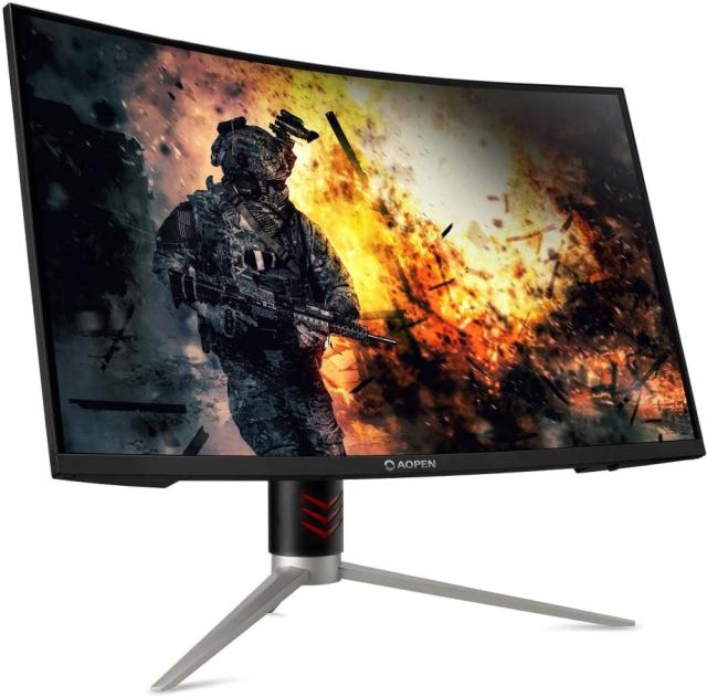Монитор Aopen powered by Acer 27HC2URPbmiiphx, 27'' 16:9, VA LED QHD (2560x1440) 400nit, 1500R Curve, 4ms, FreeSync Premium, up to 165Hz, Zerfoframe, 100M:1 ACM, 250cd/m2, DVI, 2xHDMI, DP, 2x3W, Audio out, Height Adj., Tilt, VESA DisplayHDR 400, Blac
