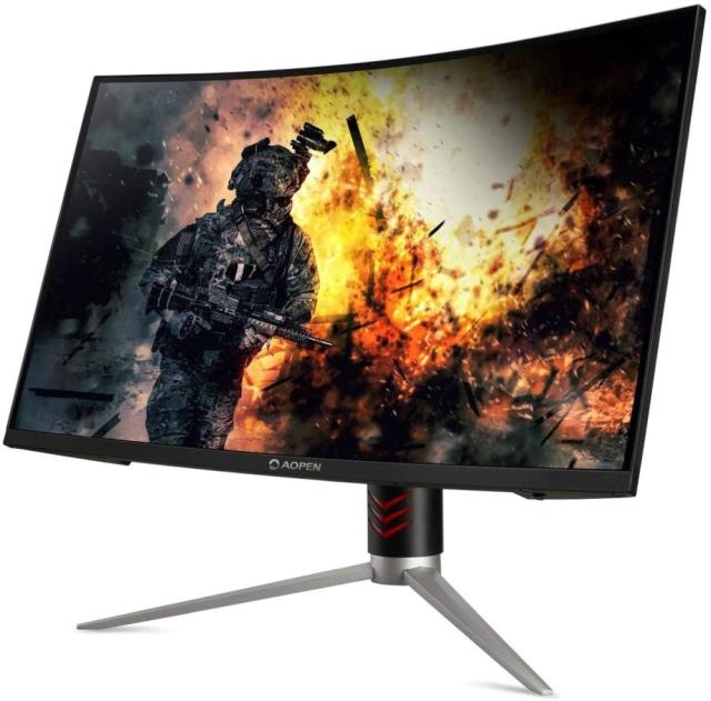 Монитор Aopen powered by Acer 27HC2URPbmiiphx, 27'' 16:9, VA LED QHD (2560x1440) 400nit, 1500R Curve, 4ms, FreeSync Premium, up to 165Hz, Zerfoframe, 100M:1 ACM, 250cd/m2, DVI, 2xHDMI, DP, 2x3W, Audio out, Height Adj., Tilt, VESA DisplayHDR 400, Blac