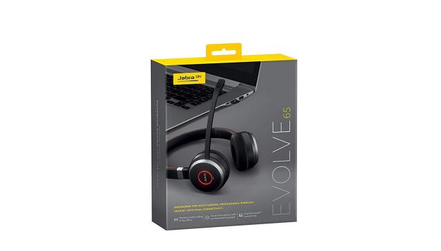 Слушалки Jabra Evolve 65 UC Stereo, безжични, Bluetooth, микрофон, Черни