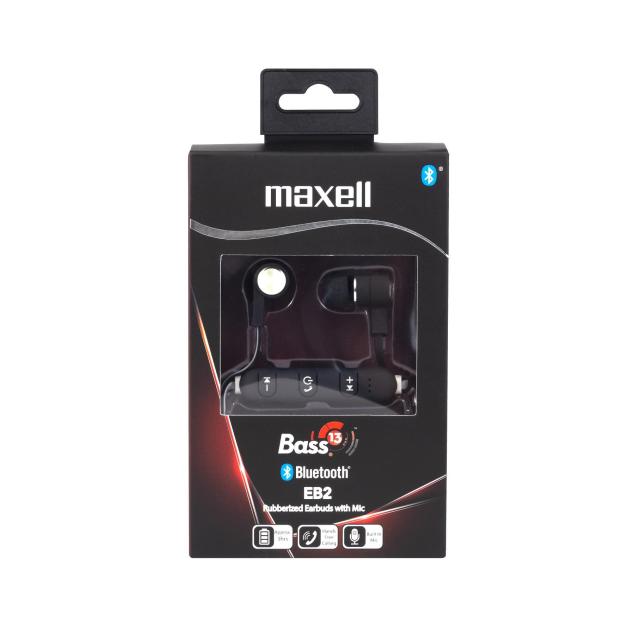 Слушалки Maxell B13-EB2, безжични, Bluetooth, микрофон, Черни