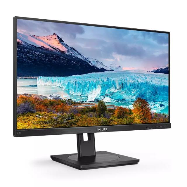 Монитор Philips 275S1AE, 27" IPS WLED, 2560x1440@75Hz, 4ms GtG, 300cd m/2, 1000:1, DCR 50m:1, Adaptive Sync, FlickerFree, Low Blue Mode, 2Wx2, Tilt, Height Adjust, Pivot, Swivel, DVI, HDMI