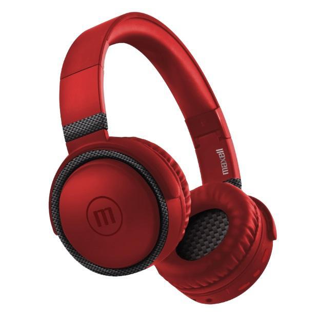 Слушалки Maxell BTB52, безжични, Bluetooth, микрофон, Червени
