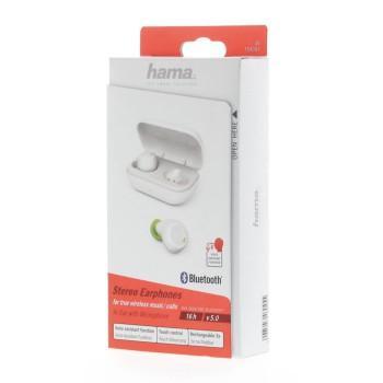 Слушалки Hama Spirit Chop, безжични, Bluetooth, микрофон, тип "тапи", Бели