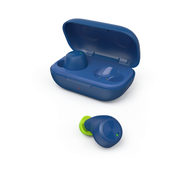 Слушалки Hama Spirit Chop, безжични, Bluetooth, микрофон, тип "тапи", Син