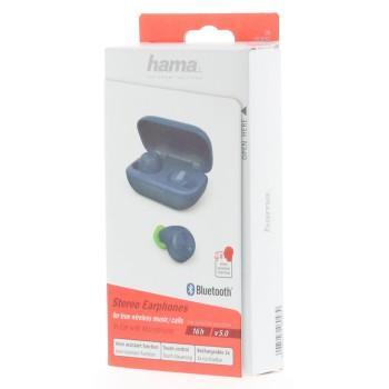 Слушалки Hama Spirit Chop, безжични, Bluetooth, микрофон, тип "тапи", Син