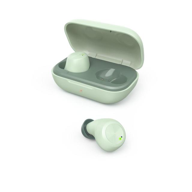 Слушалки Hama Spirit Chop, безжични, Bluetooth, микрофон, тип "тапи", Зелени