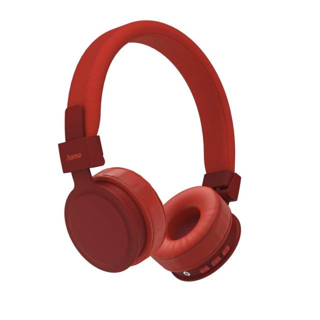 Слушалки HAMA Freedom Lit (184087), стерео, жични/безжични, Bluetooth, микрофон, сгъваеми, Червен