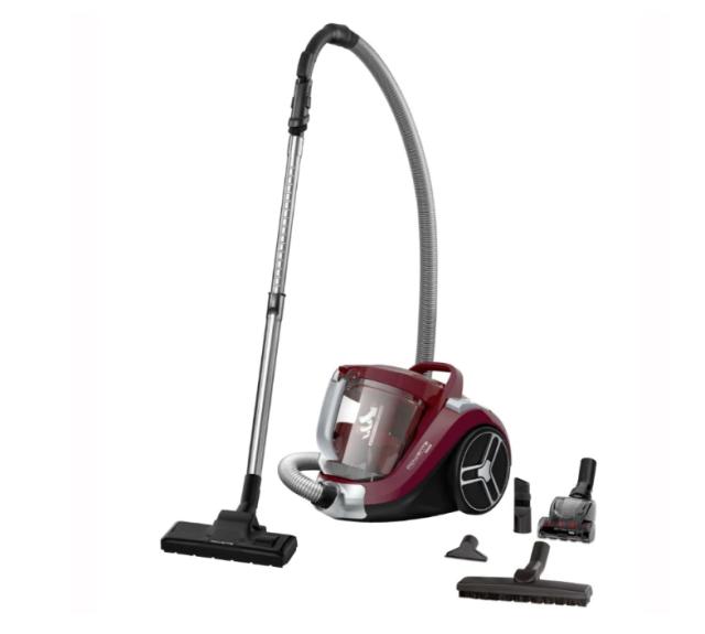 Прахосмукачка Rowenta RO4873EA, COMPACT POWER XXL, DARK RED, 2.5L, 550W, 75dB, mini turbobrush, parquet - crevice tool - upholstery nozzle