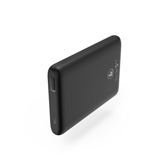 Външна батерия HAMA SLIM 5HD, 5 000 mAh, LiPolym, 1 x USB-A, Черен