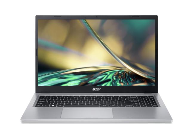 Лаптоп Acer Aspire 3, A315-510P-3670, Intel Core i3 N305 (1.8 GHz up to 3.8 GHz, 6MB), 15.6" FHD (1920x1080) AG LED, HD Cam, 8GB LPDDR5 (2x4GB), 512GB SSD PCIe, Intel UHD Graphics, 802.11ac, BT 5.0, Linux, Silver