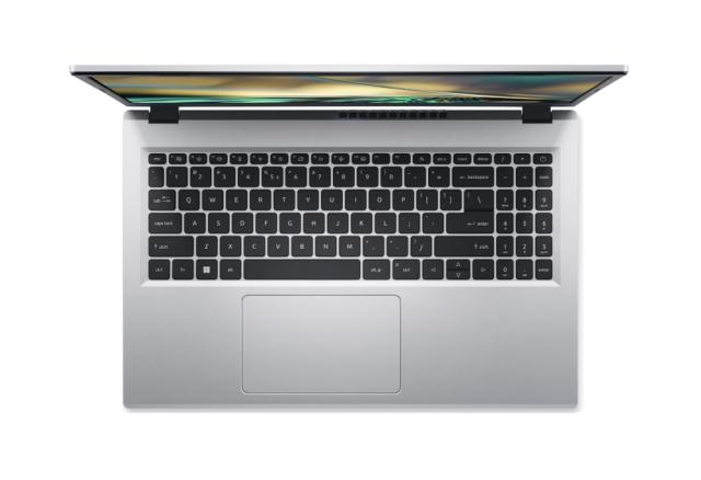 Лаптоп Acer Aspire 3, A315-510P-3670, Intel Core i3 N305 (1.8 GHz up to 3.8 GHz, 6MB), 15.6" FHD (1920x1080) AG LED, HD Cam, 8GB LPDDR5 (2x4GB), 512GB SSD PCIe, Intel UHD Graphics, 802.11ac, BT 5.0, Linux, Silver