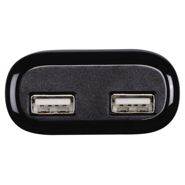 Зарядно 220V HAMA Auto-Detect 5 V/4.8 A, 2x USB, черен