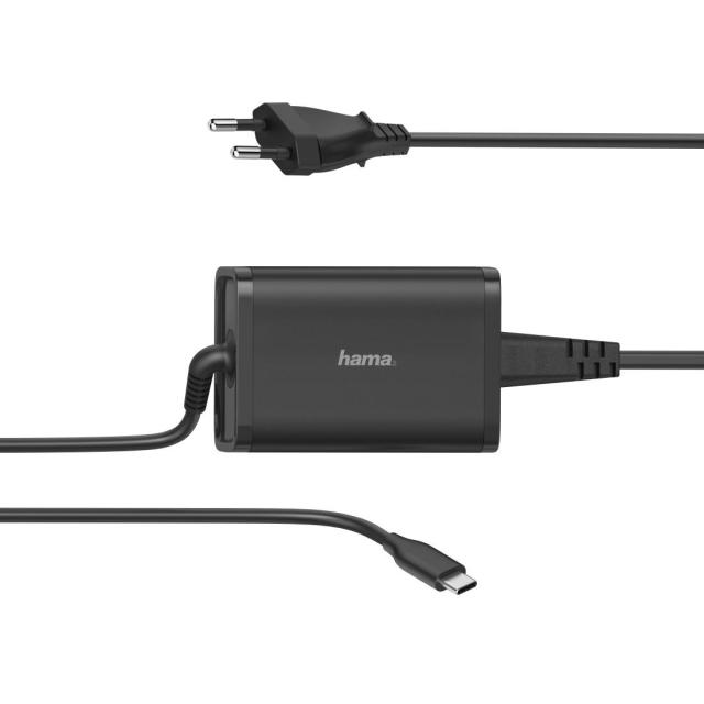 Захранване за лаптоп HAMA универсално  220V, 5-20V/65W, USB-C, Power Delivery