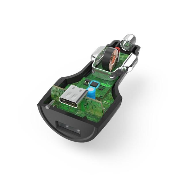 Зарядно за кола/камион HAMA USB-C, PD/QC, 30W, USB-A, Черно