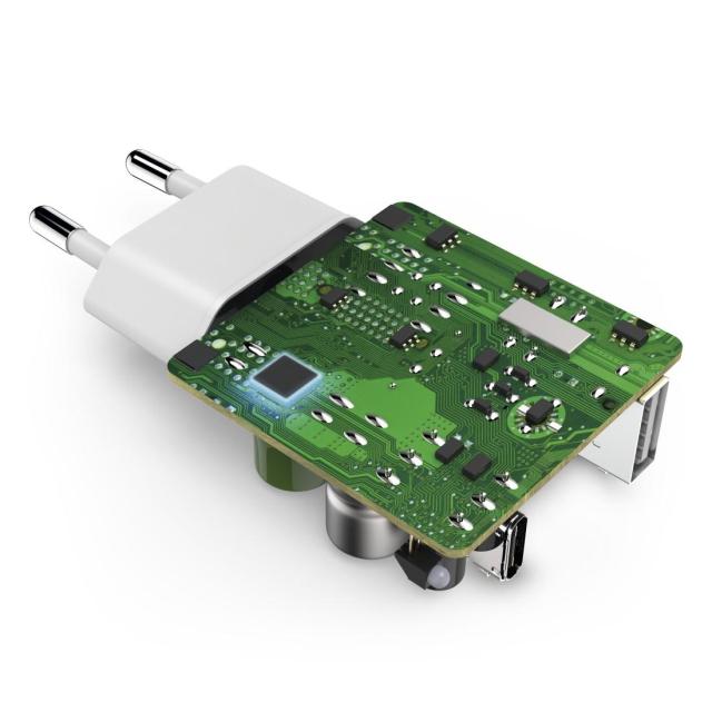 Зарядно 220V HAMA Power Delivery (PD) / Qualcomm® 3.0 USB-C + USB-A, 42W, Бял