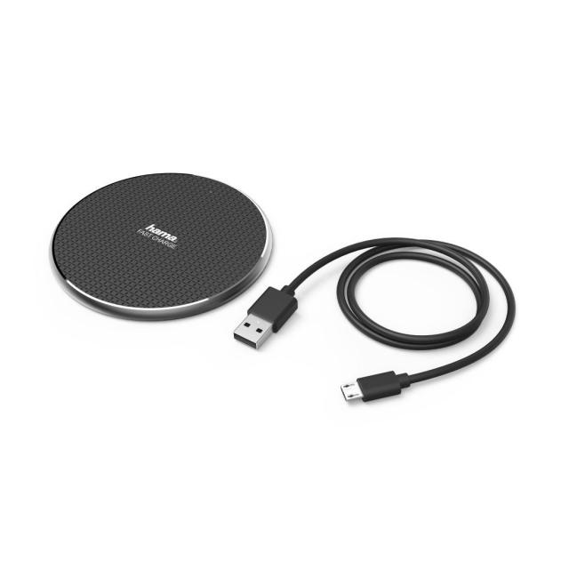 Безжично зарядно HAMA QI-FC10, 10W, Черно