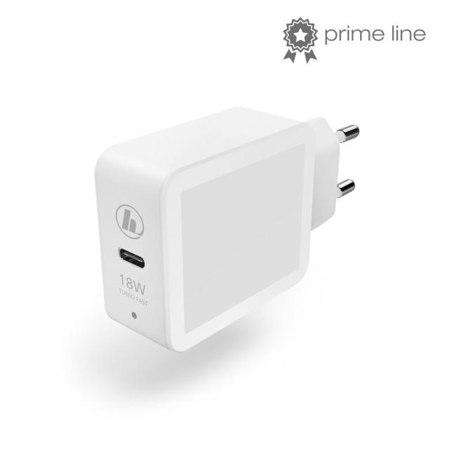 Мрежово зарядно HAMA USB-C Power Delivery (PD), Qualcomm, 18 W, Бял