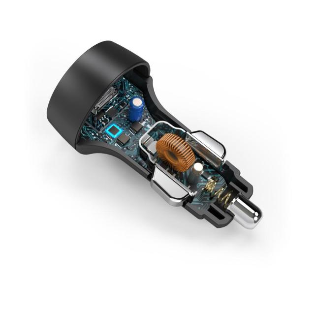 Зарядно за кола HAMA USB-C, Power Delivery (PD), Qualcomm, 25 W, Черен