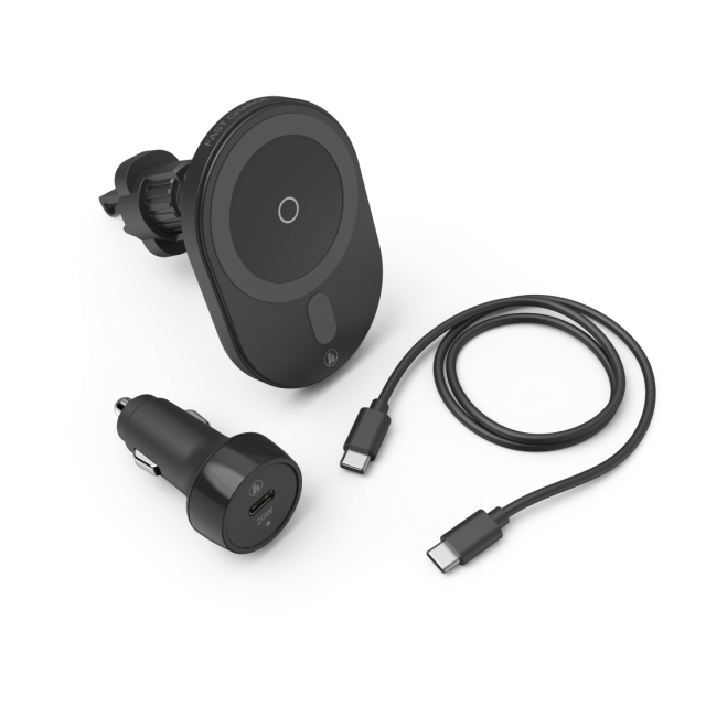 Безжично зарядно HAMA MagCharge Car FC15, 15W, Магнитно, За кола, Черен