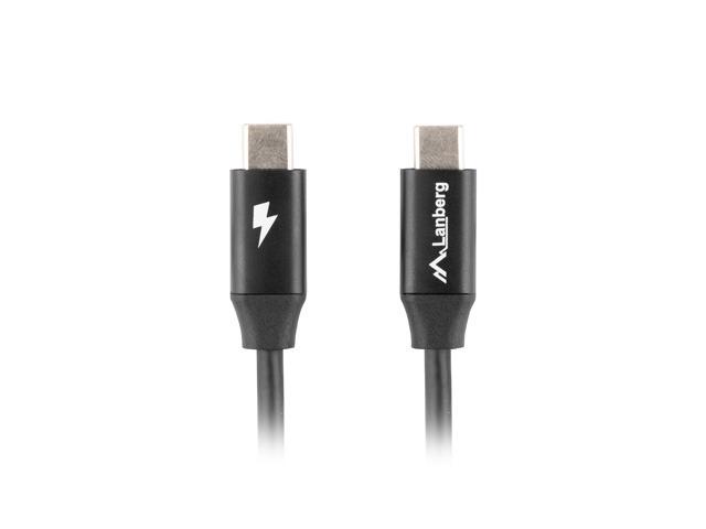 Кабел Lanberg USB-C M/M 2.0 cable 1m Quick Charge 4.0, black
