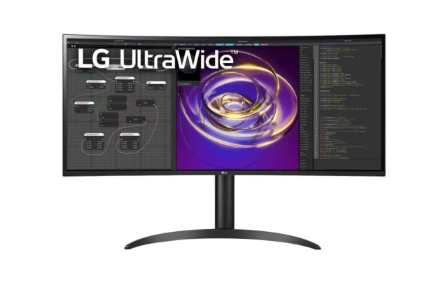 Монитор LG 34WP85CP-B, 34" (86.36 cm)  Curved WQHD, IPS, 5ms, CR 1000:1, 300 cd/m2, HDR 10, AMD FreeSync, USB Type-C, HDMI, DisplayPort, Speaker, PBP, Height Adjustable Stand, Tilt , Black