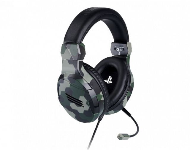 Геймърски слушалки Nacon Bigben PS4 Official Headset V3 Camo Green, Микрофон, Зелен