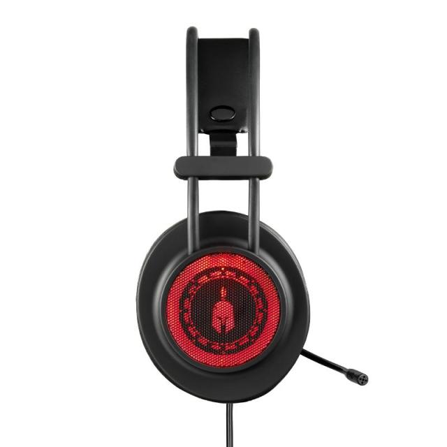 Геймърски слушалки Spartan Gear Myrmidon II, Микрофон, Черен/Червен