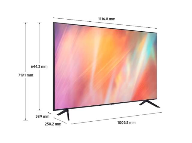 Телевизор Samsung 50" 50AU7092 4K UHD LED TV, SMART, 2000 PQI, Dolby Digital Plus, 3xHDMI, USB, WiFi, Bluetooth 4.2, Tizen, Dark Gray