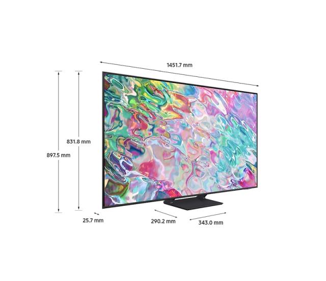 Телевизор Samsung 65" 65Q70B QLED FLAT, SMART, 3400 PQI, Dual LED, Quantum HDR, HDR 10+, Dolby Digital Plus, Bixby, Bluetooth, 4xHDMI, 2xUSB, LAN, Digital Audio, Frameless, Tizen, Titan Gray
