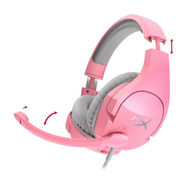 Геймърски слушалки HyperX, Cloud Stinger Pink, Микрофон, Розово